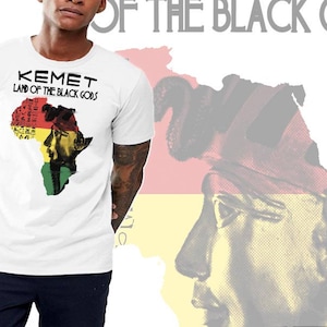 Kemetic T-shirt Egyptisch Pharoah Land van de zwarte goden Black History Month Revolutionary Tee