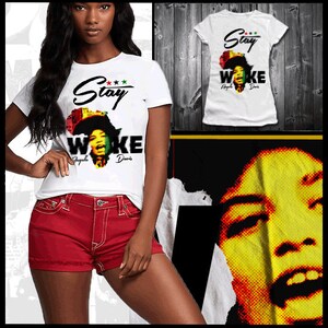 Angela Davis schwarz Geschichte Monat Kemet T-Shirt afrikanischen Karte Kemetic Marcus Garvey schwarz Stolz Huey P Newton Malcolm X Philosophie