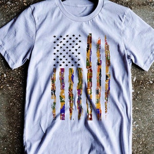 Juneteenth Flagge T-Shirt African Kente Muster Schwarz Geschichte Monat Afrika Nubian Pride Tee VIDEO VERFÜGBAR