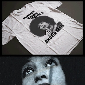 Angela Davis T-Shirt Black History Month Power To The People Baumwoll-T-Shirt Erhöhen Sie Ihre Stimme