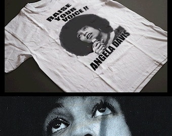 Angela Davis T-Shirt Black History Month Power To The People Cotton Tee Raise Your Voice
