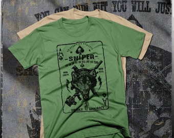 Camiseta de francotirador Military Marksman scout sharpshooter tácticas de combate Deadly Accuracy wolf