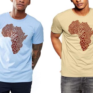 Afrikanische Karte T-Shirt Gepard Muster African Pride Black History Month Tee