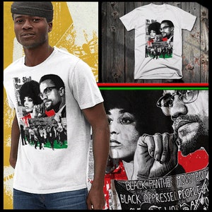 Black History Month WHITE T-Shirt Marcus Garvey Huey P Newton Malcolm X Angela Davis Nat Turner Woke Martin Luther King Afrika Melanin Kemet