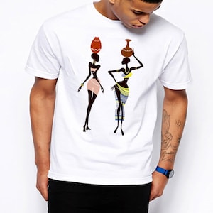 t-shirt art africain belles reines mélanées fierté noire et culture histoire noire t-shirt Afrique VIDÉO DISPONIBLE