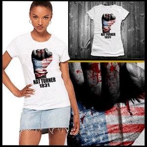 Nat Turner schwarz Geschichte Monat T-Shirt afrikanischen Wurzel Marcus Garvey Black Pride Panther Huey P Newton Malcolm X Angela Davis Melanin stark