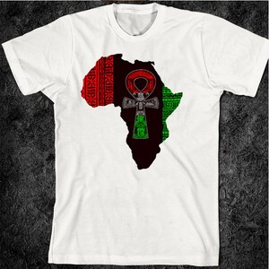 Black History Month T-Shirt Afrikanische Karte Kemetic Malcolm X Black Panther Flagge Afrika Hieroglyphen Melanin Kemet Baumwoll-T-Shirt