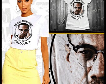 Malcolm X Black History Month Black Pride T-Shirt African Root Marcus Garvey Black Panther Huey P Newton  Angela Davis Philosophy Tee