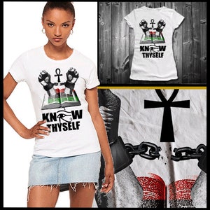 Schwarze Geschichte Monat Kemet T-Shirt afrikanischen Ankh Kemetic Marcus Garvey Black Panther Huey P Newton Malcolm X Angela Davis Melanin Baumwolle Tee