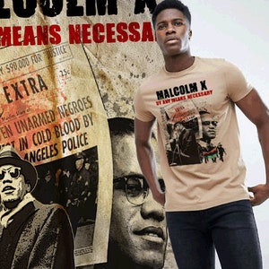 Black History Month T-shirt Malcolm X MLK, Black Pride MLK Marcus Garvey Unapogetically Black Flag Melanine Melanated Afrikaanse culturele wortels