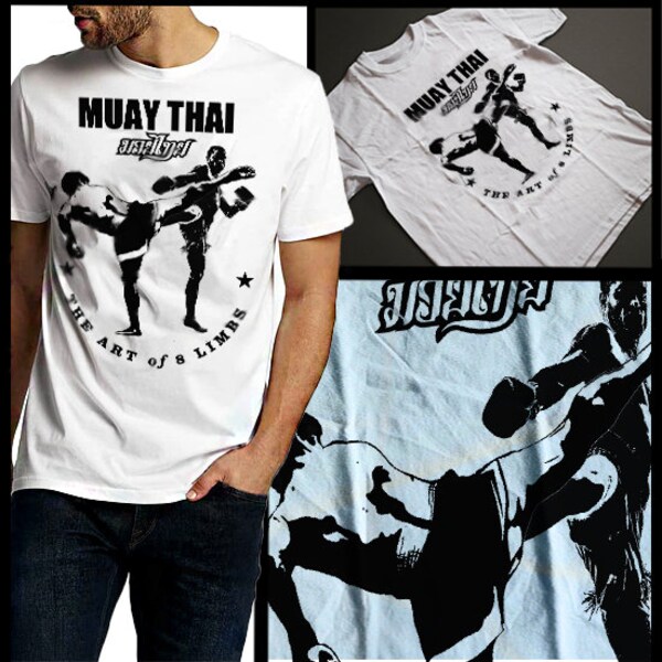 Full Contact Muay Thai T-shirt Thaïlande Kickboxing Sak Yant Coup de genou Coude et coupe supérieure Combinaison