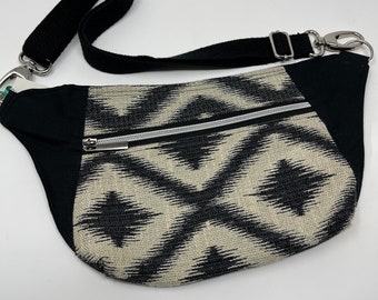 Ikat home decor fabric fanny pack, Men/Women or Teen hip pouch, hip bag, fanny pack, waist pouch, Hands free, shoulder or crossbody, bum bag