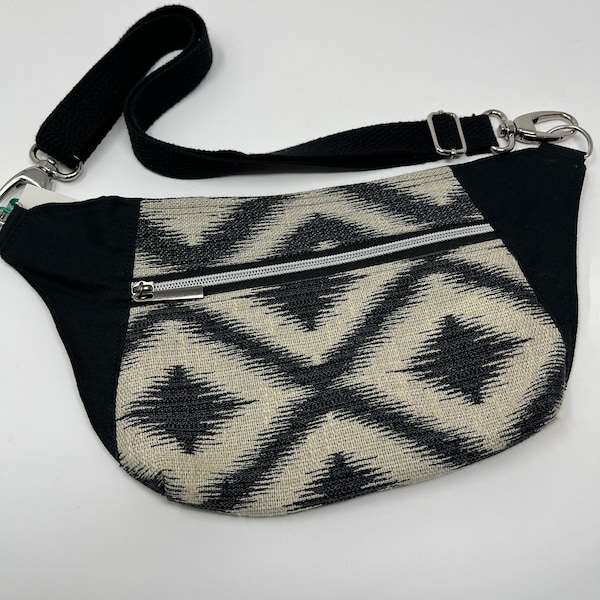 Ikat home decor fabric fanny pack, Men/Women or Teen hip pouch, hip bag, fanny pack, waist pouch, Hands free, shoulder or crossbody, bum bag