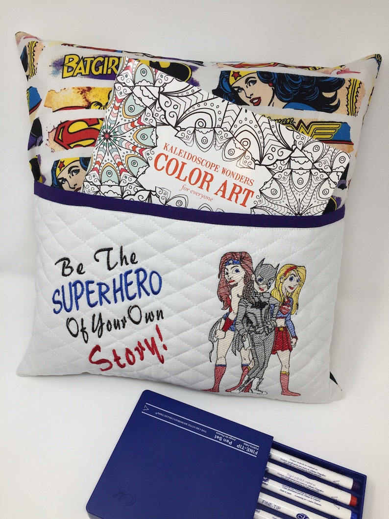 Reading Poem Reading pocket pillow 16 inch pillow cover Female Heroes Reading Pillow Quilted Pocket Christmas Birthday