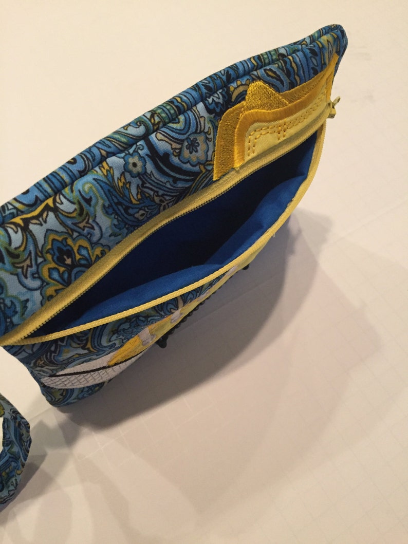 High Top Shoe Zippered Pouch Turquoise and Yellow Bag Etsy
