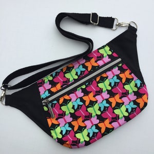 Colorful butterflies fanny pack, Men/Women or Teen hip pouch, hip bag, fanny pack, waist pouch, Hands free, shoulder or crossbody, bum bag