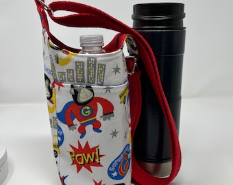 Curious George, Child, Water bottle sling, H202Go, Crossbody/Shoulder, Waterproof canvas, Slip pocket for cell