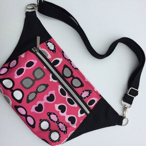 Sunglasses in pink, fanny pack, Women or Teen hip pouch, hip bag, fanny pack, waist pouch, Hands free, shoulder or crossbody, bum bag