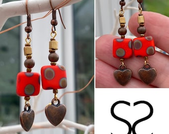 Red Drop earrings - Red Earrings - Colourful Earrings - Earrings - Drop Earrings - Gift For Her