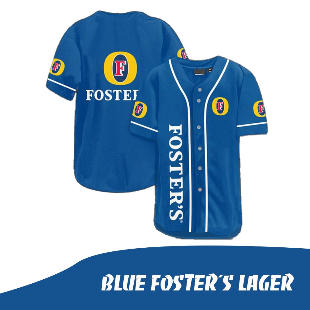 Discover Blue Foster's Lager jersey shirt - Jersey baseball