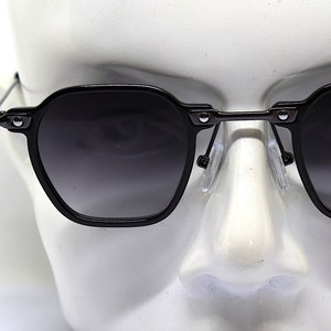 Small Squared Octagonal Sunglasses Man Woman Black Frame - Etsy