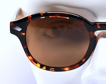 Square round classic sunglasses man woman acetate black tortoise polarized lens