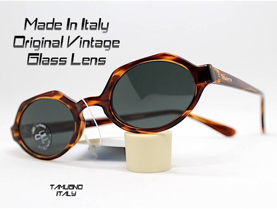 Vintage, Bohemian hippie Tortoise Shell sunglasses, Italy MADE IN ITALY Solflex Round Oval Sunglasses Man Woman Gold  main image 2