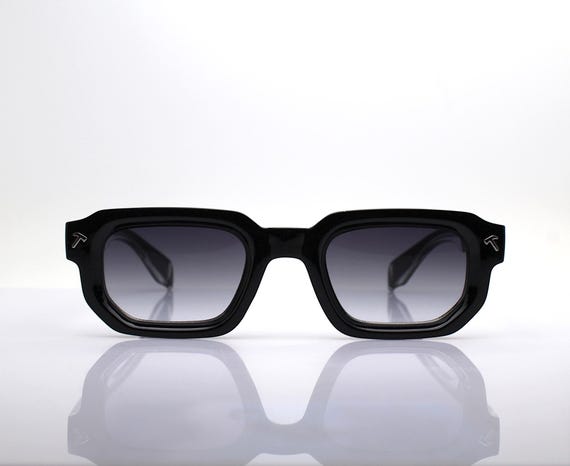 RECTANGULAR SUNGLASSES MEN, polygonal shine black… - image 3