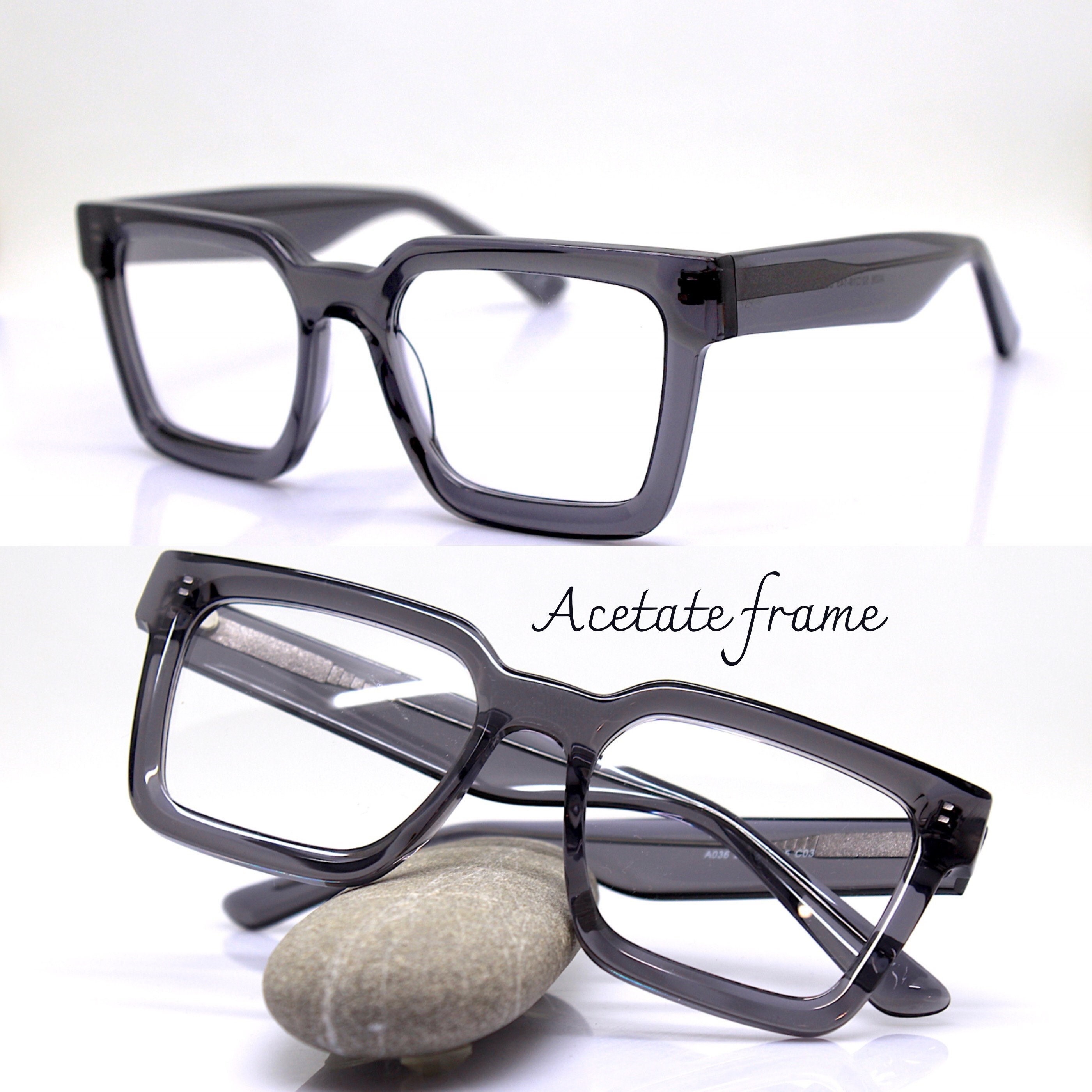 Classic Square Eyewear Optical Frame Gray Acetate Frame Retro