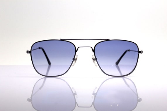 PILOT SQUARE SUNGLASSES men small glasses gunmeta… - image 5