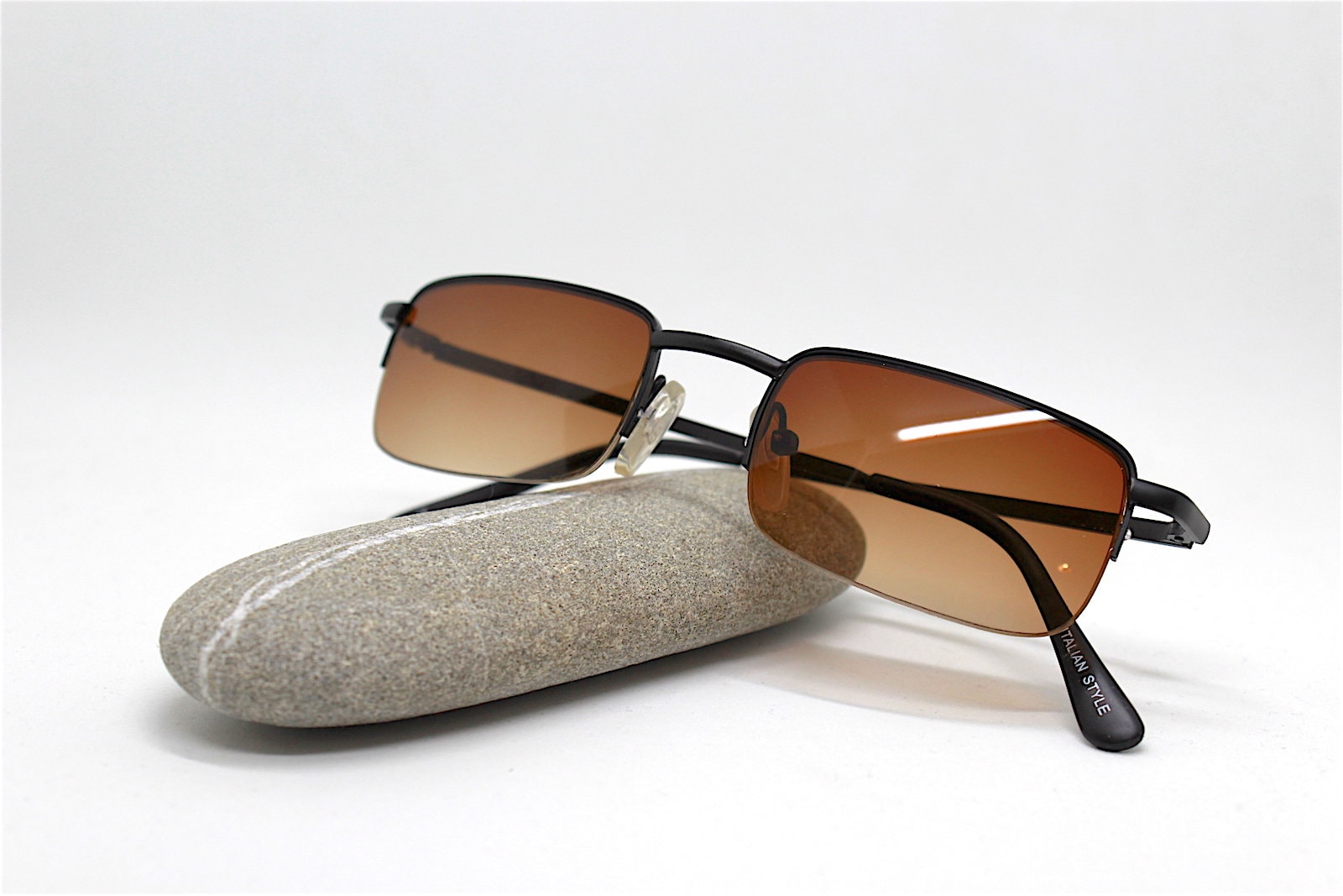 Occhiali da sole uomo donna vintage retrò Rettangolare piccolo nero