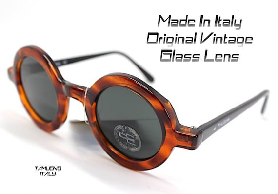 Vintage, Bohemian hippie Tortoise Shell sunglasses, Italy MADE IN ITALY Solflex Round Oval Sunglasses Man Woman Gold  main image 4