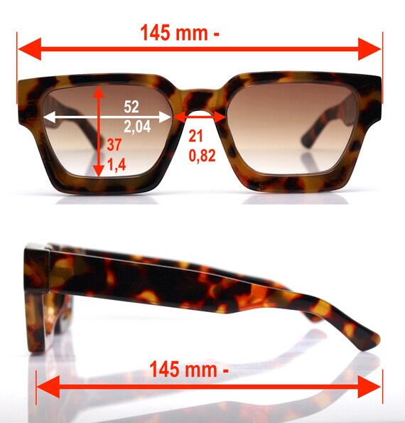 Rectangular square faceted sunglasses man woman s… - image 3