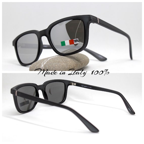 MADE IN ITALY Square classic sunglasses man dark … - image 6