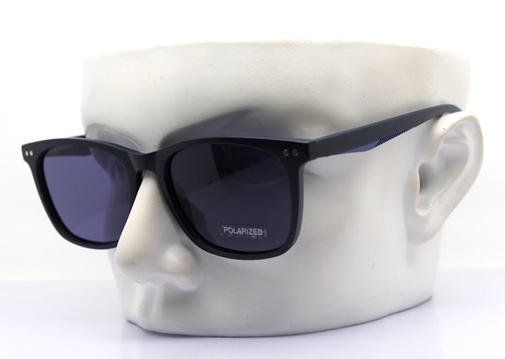 Classic shape square oval sunglasses man dark blu… - image 9