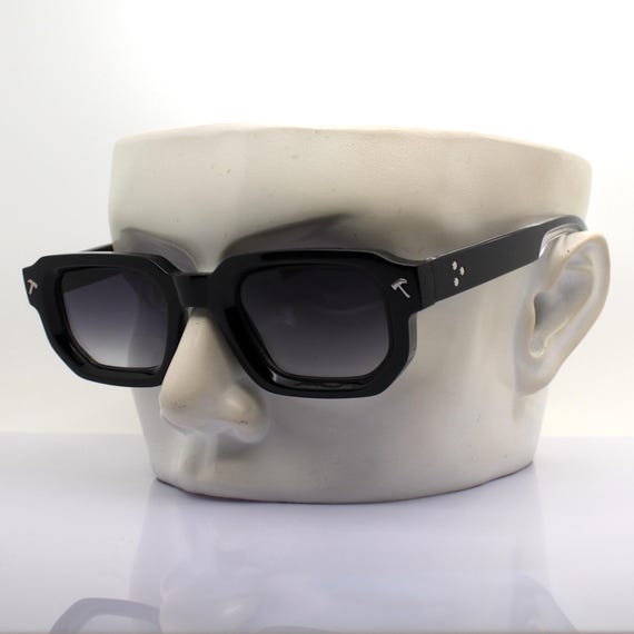 RECTANGULAR SUNGLASSES MEN, polygonal shine black… - image 8