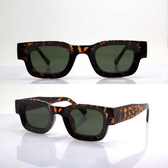 Small square rectangular Sunglasses man woman tor… - image 7