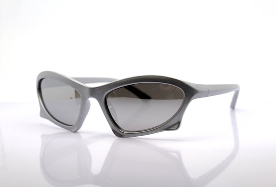 Wrap oval dynamic facet rectangular Sunglasses ma… - image 5