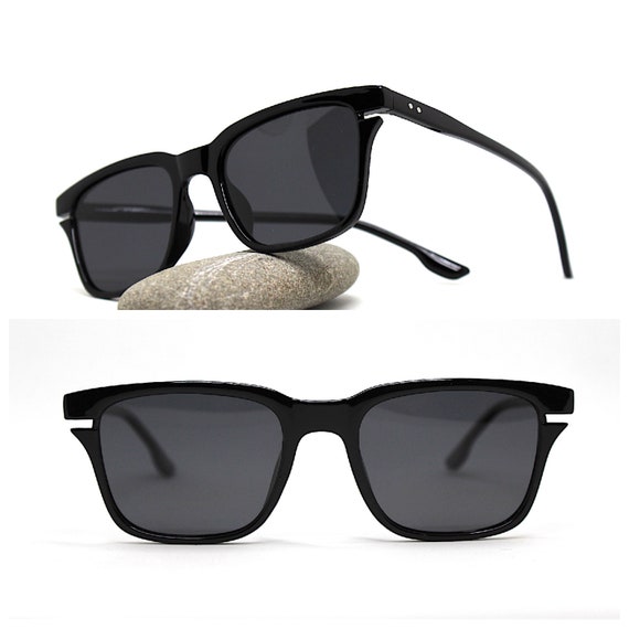 Square rectangular classic sunglasses man black b… - image 7