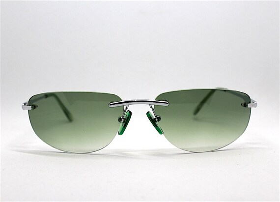 Rectangular oval rimless sunglasses for men and w… - image 5