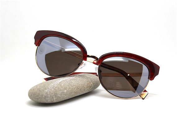 ELEVENPARIS Cat Eye Sunglasses Woman Retr 50s Pin up Gold Red