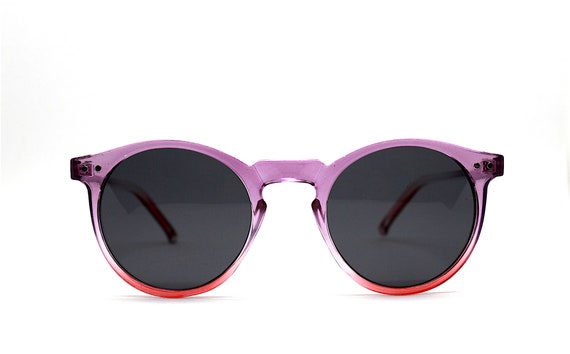 Round classic sunglasses man woman transparent pu… - image 8