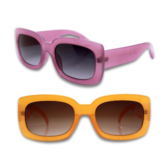 Classic squared rectangular sunglasses woman crys… - image 1