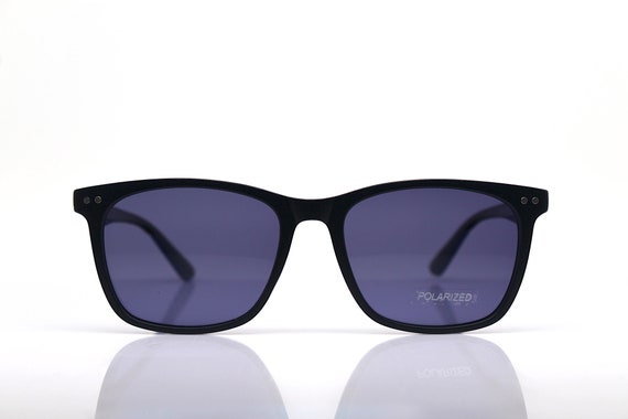 Classic shape square oval sunglasses man dark blu… - image 3