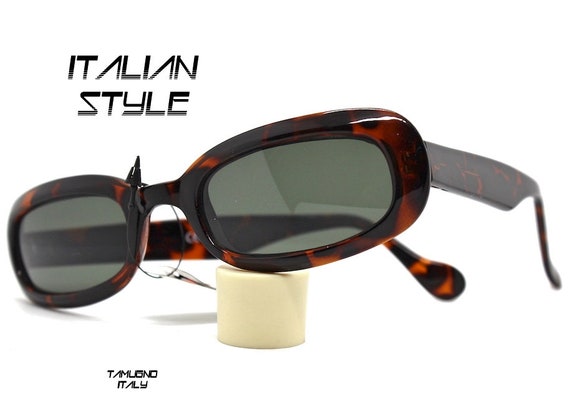 Low rectangular sunglasses man woman tortoise bro… - image 5