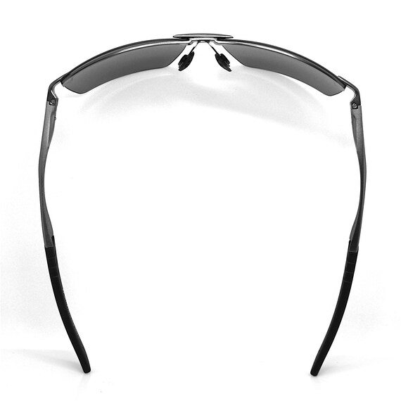 Rectangular wrap semi-rimless sunglasses man blac… - image 7