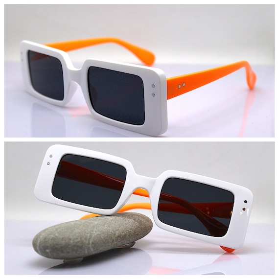 Grandes de sol rectangulares mujer blanco flou Etsy España