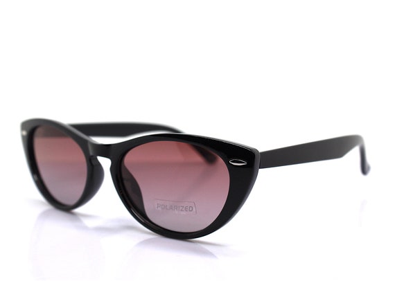 POLARIZED SUNGLASSES WOMEN Oval Cat Eye Black Frame, Shaded  display picture 1