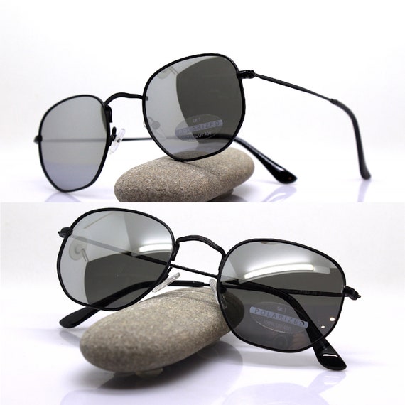 POLARIZED Squared Octagonal Classic Sunglasses Man Matt Black