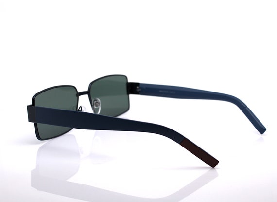 Faceted rectangular geometric sunglasses man blue… - image 7
